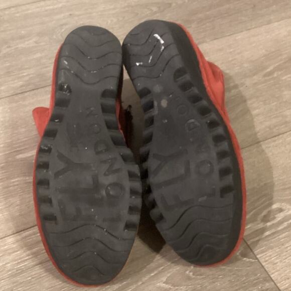 Fly London Womens Yip Boot US 7 7.5 EU 38 Red Suede Comfort Gorpcore Grunge Zip - Picture 2 of 9